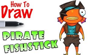 How to Draw Pirate Fishstick  Fortnite [upl. by Selassie275]