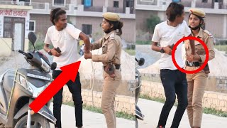 Prank On Lady Police 👮  Twist Prank  In India  2020  Jassi Sona [upl. by Llenrep773]