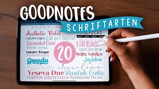 Die 20 SCHÖNSTEN SCHRIFTARTEN für Goodnotes Lernblätter  JustSayEleanor  Tutorial [upl. by Sel]