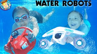 ROBOTS in WATER Deep Sea Diving At Home FV Family Vlog [upl. by Hancock]