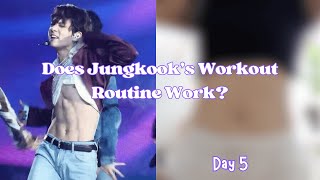 BTS JUNGKOOK WORKOUT  I try Jungkooks workout routine for 5 days to get toned and lose weight [upl. by Broddy]