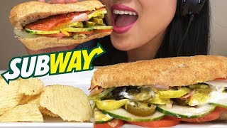 ASMR SUBWAY SANDWICH  Eating Sounds  Italian BMT  Potato Chips  No Talking  ASMR Phan [upl. by Jecho55]