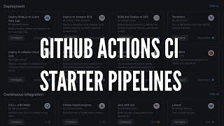 How to start a CI pipeline with Actions [upl. by Annaehr]