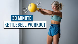 30 MIN Advanced Kettlebell HIIT Workout  Full Body No Repeat [upl. by Surovy]