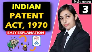 Patent Law  Indian Patent Act 1970  Intellectual Property Rights IPR in Hindi  English EASY [upl. by Odlanyer386]