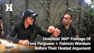 Unedited 360º Footage Of Tony Ferguson  Fabricio Werdum Before Argument At UFC 216 Media Lunch [upl. by Sanez]