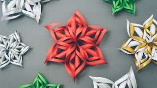 3D Paper Snowflake Tutorial [upl. by Nosittam]