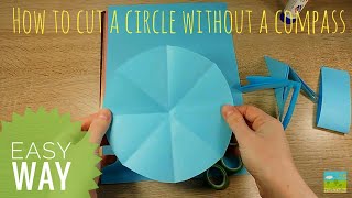 How to cut a circle without a compass Simple way Paper craft Hobby time [upl. by Aramoj]