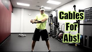 3 Cable Exercises for BETTER ABS Abdominals Obliques Serratus [upl. by Maye]