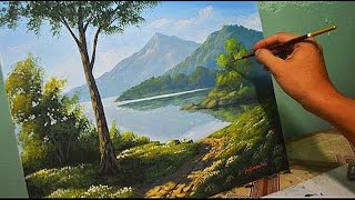 Acrylic Landscape Painting Lesson  Morning in Lake by JmLisondra [upl. by Plunkett]