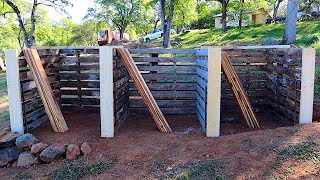 PALLET COMPOST BINS  Building Our Homestead [upl. by Friedly]