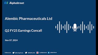 Alembic Pharmaceuticals Ltd Q2 FY202425 Earnings Conference Call [upl. by Nannette]