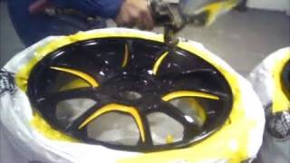 How to Paint Rims  Stripe Color Change [upl. by Allerbag]