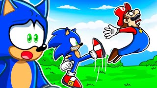 Reacting To SONIC vs MARIO Fight Animation [upl. by Nosreffej]