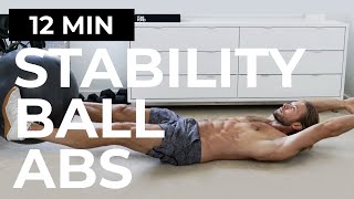 12 Min Stability Ball AB WORKOUT  Strong Core  Flat Stomach Exercises [upl. by Ahsimak966]