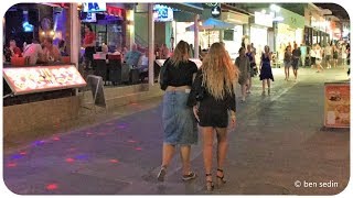 Faliraki Bar Street by Night  Rhodes Greece [upl. by Edwine]