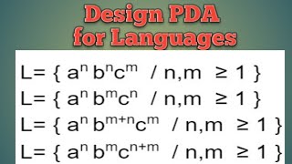 43 Design of Push Down Automata Examples Part2  PDA  TOC FLAT [upl. by Ardnaxela]