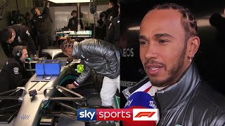 Lewis Hamilton amp Valtteri Bottas react to the new Mercedes W11 [upl. by Norvall]