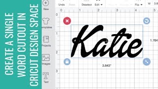 How to Create a Single Word Cutout in Cricut Design Space [upl. by Hassin]