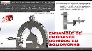 Ensamble de engranajes cónicos Solidworks tutorial [upl. by Eves]