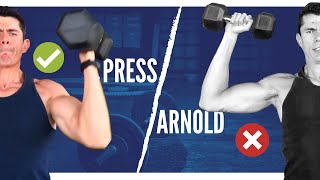 Tutorial Press Arnold con Mancuernas Rutina Hombro [upl. by Nelleoj724]