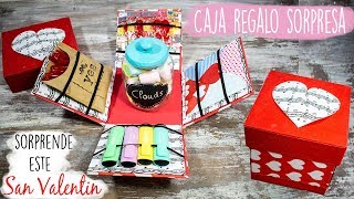 Cartonaje caja regalo sorpresa DIY San Valentín [upl. by Liman67]