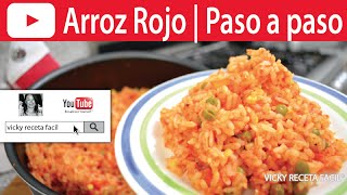 ARROZ ROJO PERFECTO  Vicky Receta Facil [upl. by Sidoma742]