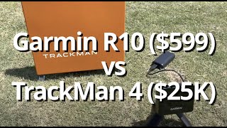 Garmin R10 599 vs TrackMan 4 25000  Outdoor Test with Driver 7iron and PW [upl. by Manup]