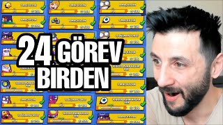 50 Dakikada 24 GÖREV BİRDEN BİTİRDİM Brawl Stars [upl. by Neenwahs]