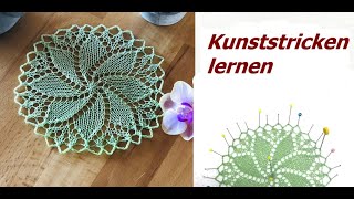 Deckchen Stricken  Kunststricken Lernen  Einfach [upl. by Gibert308]