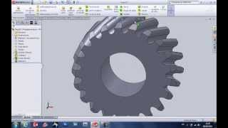 Diseño Engranaje Helicoidal Solidworks [upl. by Retsek81]