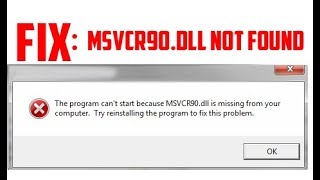 How To Fix MSVCR90dll Not Found or Missing Problem [upl. by Naro]