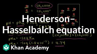 Henderson–Hasselbalch equation  Acids and bases  AP Chemistry  Khan Academy [upl. by Nilcaj242]