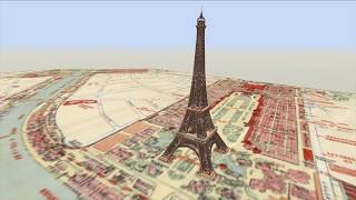 Eiffel Tower Animated Construction Timelapse [upl. by Tamaru539]