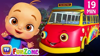 Wheels On the Bus  Dino Land ABC Song Kids Videos  ChuChu TV Funzone 3D Nursery Rhymes for Baby [upl. by Notsgnik]