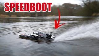 DAS SCHNELLSTE RC SPEEDBOOT FÜR ANFÄNGER  UNBOXING  REVIEW  TEST DeutschGerman [upl. by Adneram]