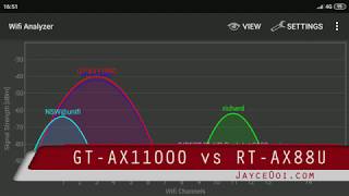 Asus ROG Rapture GTAX11000 vs Asus RTAX88U  WiFi Analyzer Range amp iPerf3 Bandwidth Tests [upl. by Waldon]