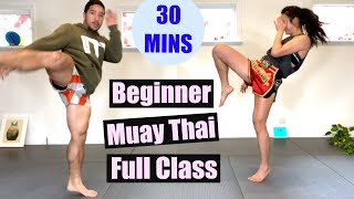 BEGINNER MUAY THAI  Full Class 30 Minutes  No Equipment [upl. by Ydennek]