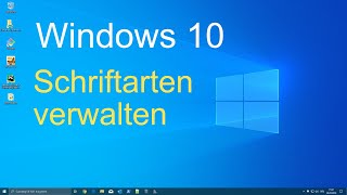 Windows 10  Schriftarten verwalten [upl. by Radack443]