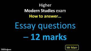 Mr Marr  Higher Modern Studies  Essays 12 marks [upl. by Dragelin]