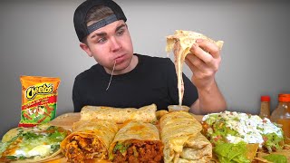 Cheesy Mexican Food Mukbang Round 2 Burritos Loaded Tostada Fish Taco [upl. by Eenttirb901]