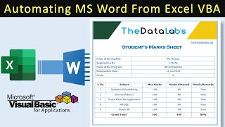 Fully Automated Student Marks Sheet Transfer Data from Excel to Word  A Step By Step Tutorial [upl. by Acinet]