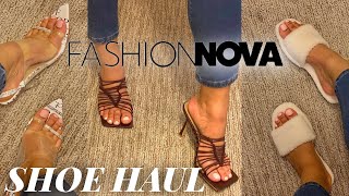 FASHION NOVA SHOE HAUL 2021  FLATS HEELS SANDALS WEDGES TRY ON HAUL  SPRINGSUMMER  DESIREE KAMI [upl. by Gerome571]