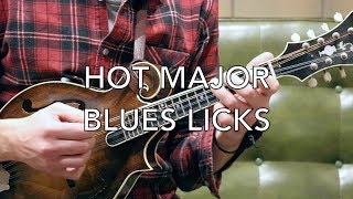 Hot Major Blues Licks Mandolin Lesson [upl. by Thacker]