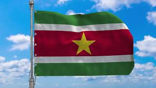 Suriname National Anthem  God zij met ons Suriname  Opo kondreman [upl. by Akinot]