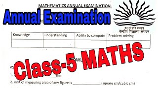 KV Question Papers  Class5 Maths previous year Annual Exam For kendriya vidyalaya students  KVS [upl. by Filmore]