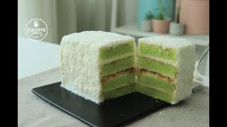 Amazing Cotton Soft Pandan Sponge Cake with Coconut Cream Frosting [upl. by Gapin]