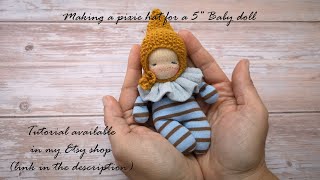 Waldorf doll knitted pixie hat tutorial  5quot baby doll [upl. by Acillegna507]