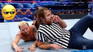 Dean Ambrose Special Guest Referee  AJ Styles vs James Ellsworth  WWE Ustad [upl. by Astred]