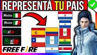 ✳️Cómo poner LA BANDERA de tu PAÍS en FREE FIRE ✨TODOS los PAISES✅DIFERENTES FORMAS en tu PERFIL [upl. by Auhsuj]